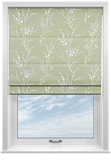 Laura Ashley Pussy Willow, Moss Green - Roman Blind